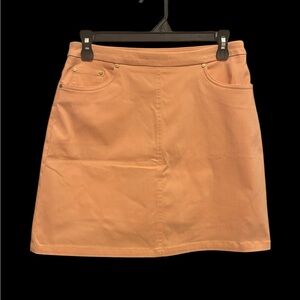 Hearts of Palm Orange A-Line Mini Skirt Casual